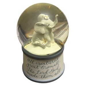 Mary & Martha Elephant Snow Globe All Creatures Great & Small Music Box